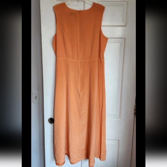 Silk dress and jacket set orange lined size 14 Victoria Holley - Picture 6 of 7